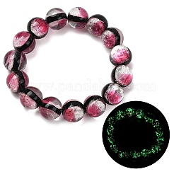 14MM Luminous Handmade Foil Glass Round Beaded Stretch Bracelets&nbsp;LA-CBA41F9-01C