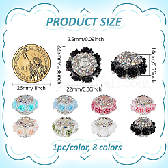 8Pcs 8 Colors Resin Beads&nbsp;RESI-FG0001-14