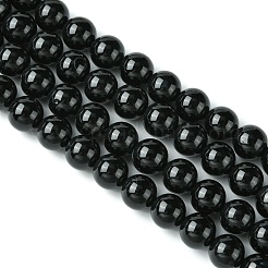 Natural Black Onyx Round Beads Strand&nbsp;G-L087-12mm-01