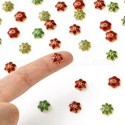 40Pcs 4 Styles Alloy Enamel Beads Caps&nbsp;ENAM-YW0003-97