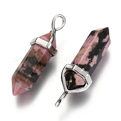 Natural Rhodonite Double Terminated Pointed Pendants&nbsp;X-G-F295-05D