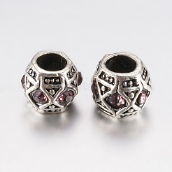 Tibetan Style Alloy Rhinestone European Beads&nbsp;PALLOY-F200-05