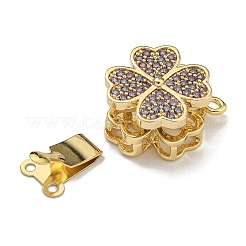 Brass Micro Pave Cubic Zirconia Box Clasps&nbsp;KK-U037-23G-01