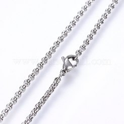 Tarnish Resistant 304 Stainless Steel Cable Chain Necklaces&nbsp;NJEW-P226-02P-02
