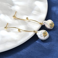 Crown Brass Stud Earrings&nbsp;EJEW-Z086-14G