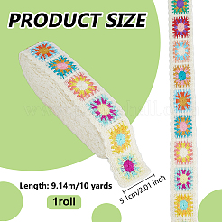 10 Yards Ethnic Style Polyester Ribbon&nbsp;OCOR-WH0101-210A