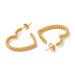 Rack Plating Brass Heart Stud Earrings&nbsp;EJEW-R151-03G