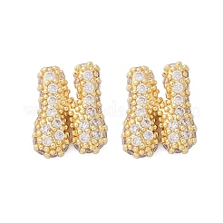 Brass Micro Pave Cubic Zirconia Stud Earrings&nbsp;EJEW-Z091-04G-H