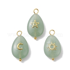 9Pcs 9 Styles Natural Green Aventurine & Rose Quartz & Amethyst Pendants&nbsp;PALLOY-JF02576