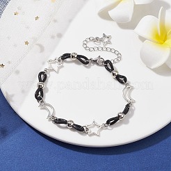 Alloy & Silicone Link Chain Bracelets&nbsp;BJEW-JB09984-02