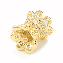 Brass Micro Pave Cubic Zirconia Spacer Beads&nbsp;KK-P228-57G