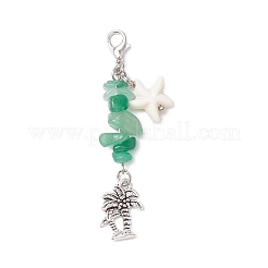 Chakra Natural & Synthetic Gemstone Chips Starfish Pendant Decoration&nbsp;HJEW-JM03004