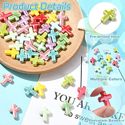 45Pcs 9 Colors Glazed Porcelain Beads&nbsp;PORC-CJ0001-12