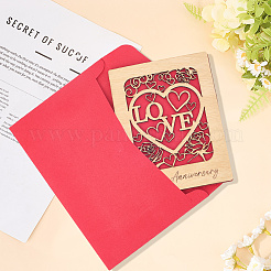 Valentine's Day Wooden Greeting Cards&nbsp;DIY-CP0011-91B