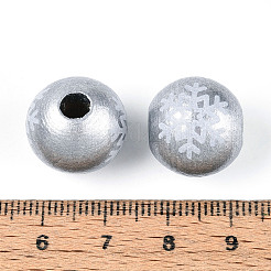 Christmas Spray Painted Schima Wood Beads&nbsp;WOOD-T032-35A