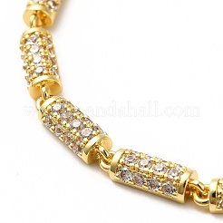 Clear Cubic Zirconia Column Link Chain Bracelet&nbsp;BJEW-E073-01G