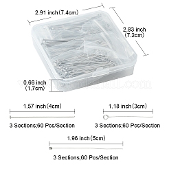 540Pcs 9 Styles 304 Stainless Steel Pin Sets&nbsp;STAS-FS0001-34