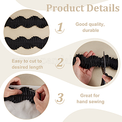 8 Yards Polyester Wavy Pleated Lace Ribbon&nbsp;OCOR-FG0002-88A