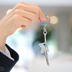 8Pcs 4 Styles Titanium Alloy Split Key Rings&nbsp;FIND-WR0010-05B