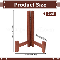 Folding Wooden Tea Block Display Holder&nbsp;ODIS-WH0086-179