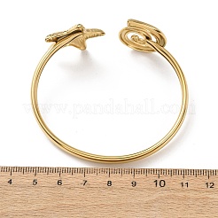 Ocean Theme 304 Stainless Steel Cuff Bangles&nbsp;BJEW-T026-01G-05