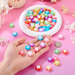 100Pcs 2 Styles Two Tone Opaque Acrylic Beads&nbsp;SACR-TA0001-59