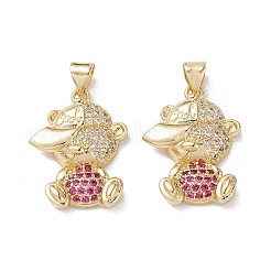 Brass Micro Pave Cubic Zirconia Pendants&nbsp;KK-M240-13