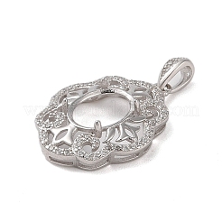 925 Sterling Silver Micro Pave Cubic Zirconia Pendant Settings&nbsp;STER-H113-05P-02