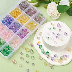 565Pcs 15 Colors Frosted Spray Painted Glass Beads&nbsp;GLAA-YW0001-37