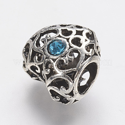 Tibetan Style Alloy Rhinestone European Beads&nbsp;PALLOY-F202-38