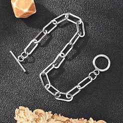 Tarnish Resistant 304 Stainless Steel Paperclip Chain Bracelets&nbsp;BJEW-O186-03P