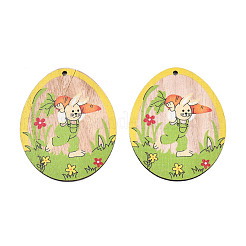Single-Sided Printed Wood Big Pendants&nbsp;WOOD-N005-90-B01