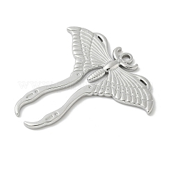 304 Stainless Steel Moth Pendants&nbsp;STAS-S186-08B-P