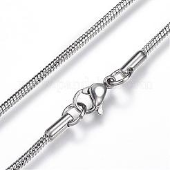 Non-Tarnish 304 Stainless Steel Snake Chain Necklaces&nbsp;NJEW-D285-03P
