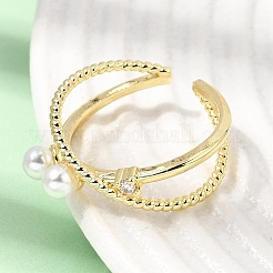 Brass Micro Pave Cubic Zirconia Cuff Open Rings&nbsp;CU-CBAE7DF-43G