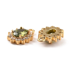 Real 18K Gold Plated Brass Micro Pave Cubic Zirconia Charms&nbsp;ZIRC-Z023-04B-NR