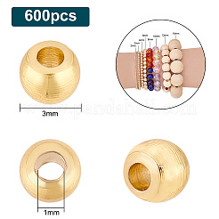 600Pcs Rack Plating Brass Round Spacer Beads&nbsp;KK-PH0005-84