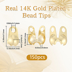 150Pcs Brass Bead Tips&nbsp;KK-BBC0027-85A