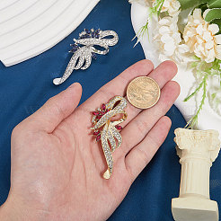 2Pcs 2 Colors Flower Alloy Rhinestone Scarf Buckle Clips for Women&nbsp;JEWB-FH0001-52