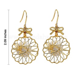 Eco-Friendly Flower Iron Pendants Dangle Earrings&nbsp;EJEW-PH01401-05