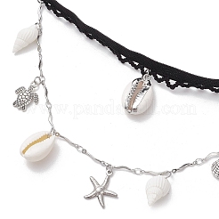 304 Stainless Steel Starfish & Shell & Turtle Tassel Thigh Leg Chains&nbsp;AJEW-AN00655