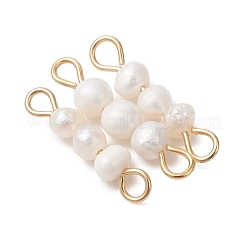 Natural Cultured Freshwater Pearl Potato Beaded Links Connector Charms&nbsp;PALLOY-JF05221