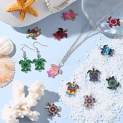 60Pcs 15 Styles Alloy Enamel Connector Charms&nbsp;ENAM-CJ0004-88