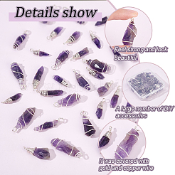 40Pcs 2 Styles Rough Natural Amethyst Pendants&nbsp;FIND-DC0001-82