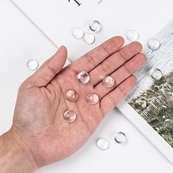 Transparent Half Round Glass Cabochons&nbsp;X-GGLA-R027-14mm