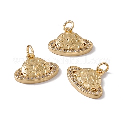 Brass Micro Pave Clear Cubic Zirconia Charms&nbsp;KK-G439-30G