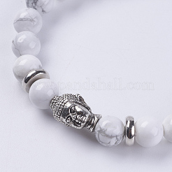Natural Howlite Beads Stretch Bracelets&nbsp;BJEW-E325-D24