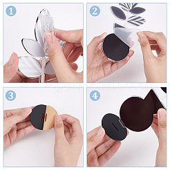 5 Sets 5 Style Black & White Leaf & Flower Acrylic Memo Holder&nbsp;OFST-OC0004-29