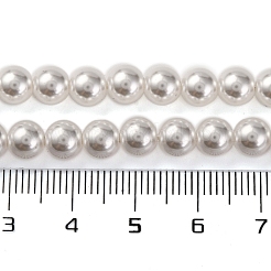 Baking Paint Pearlized Glass Pearl Round Bead Strands&nbsp;PEAR-H019-02B-04