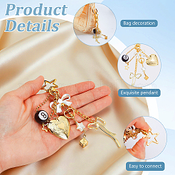 2OPcs 304 Stainless Steel & Alloy & Acrylic Pendant Decorations&nbsp;HJEW-GA00093
